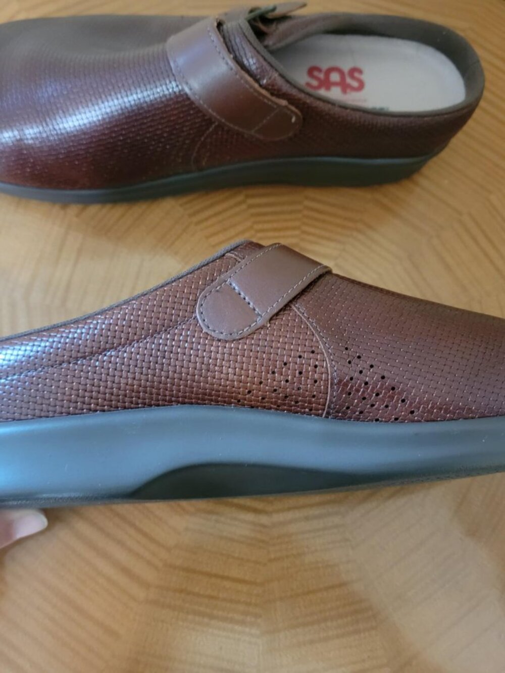 SAS Tripad Comfort Brown Leather Mule Clog 9.5 WW